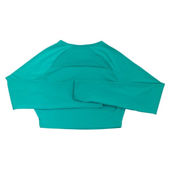 Gym Shark Womens Training Top Teal Sz Small Crop Top Long Sleeve Workout Active - Picture 13 of 14